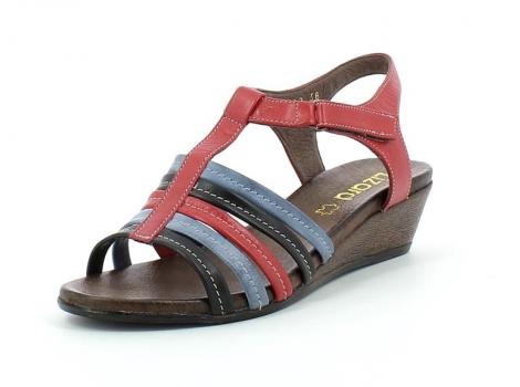 ŽENSKI SANDALI LIZARD 7816 BLACK-BLUE-RED