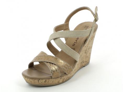 ŽENSKI SANDALI TAMARIS 1/1-28343/28 NATURE/GOLD